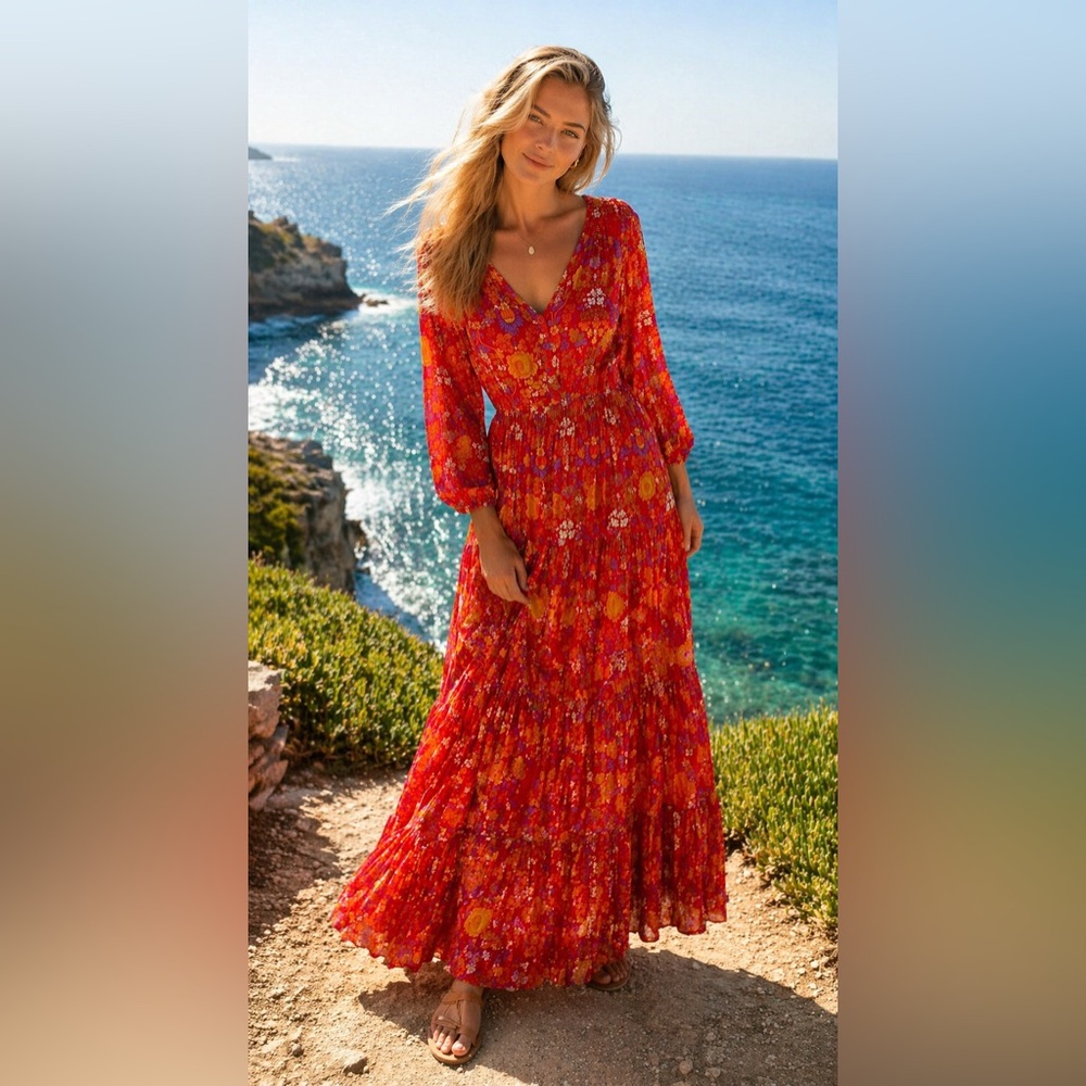 Anthropologie Abel the Label Maxi Dress Quiet Luxury Floral Parisian Wedding